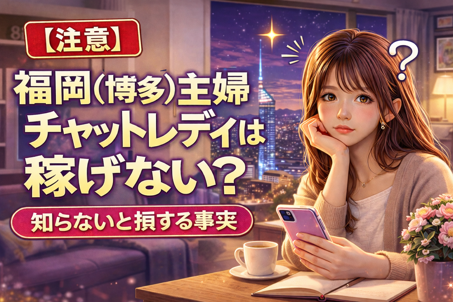 【注意】福岡（博多）の主婦が在宅チャットレディは稼げない？知らないと損する事実